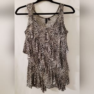 INOIS Leopard Print Sleeveless Blouse Size S